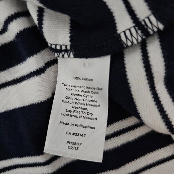 Talbots Knit Double Breast Ivory & Navy Blazer Stripe Cotton Midi Dress Set - Picture 12 of 12